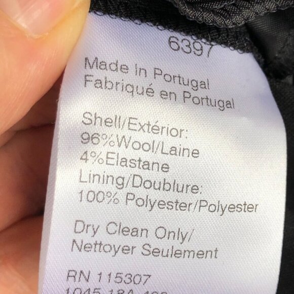 6397 NWT Relax, Straight leg, Flat front Lightweight Wool Stretch Black Crop, 10 - Picture 16 of 16